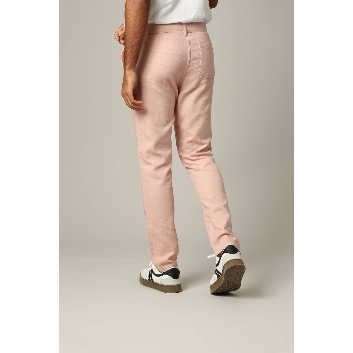 Pantalon standard en coton dobby avec braguette fermeture à glissière MIDAS old pink, DEELUXE