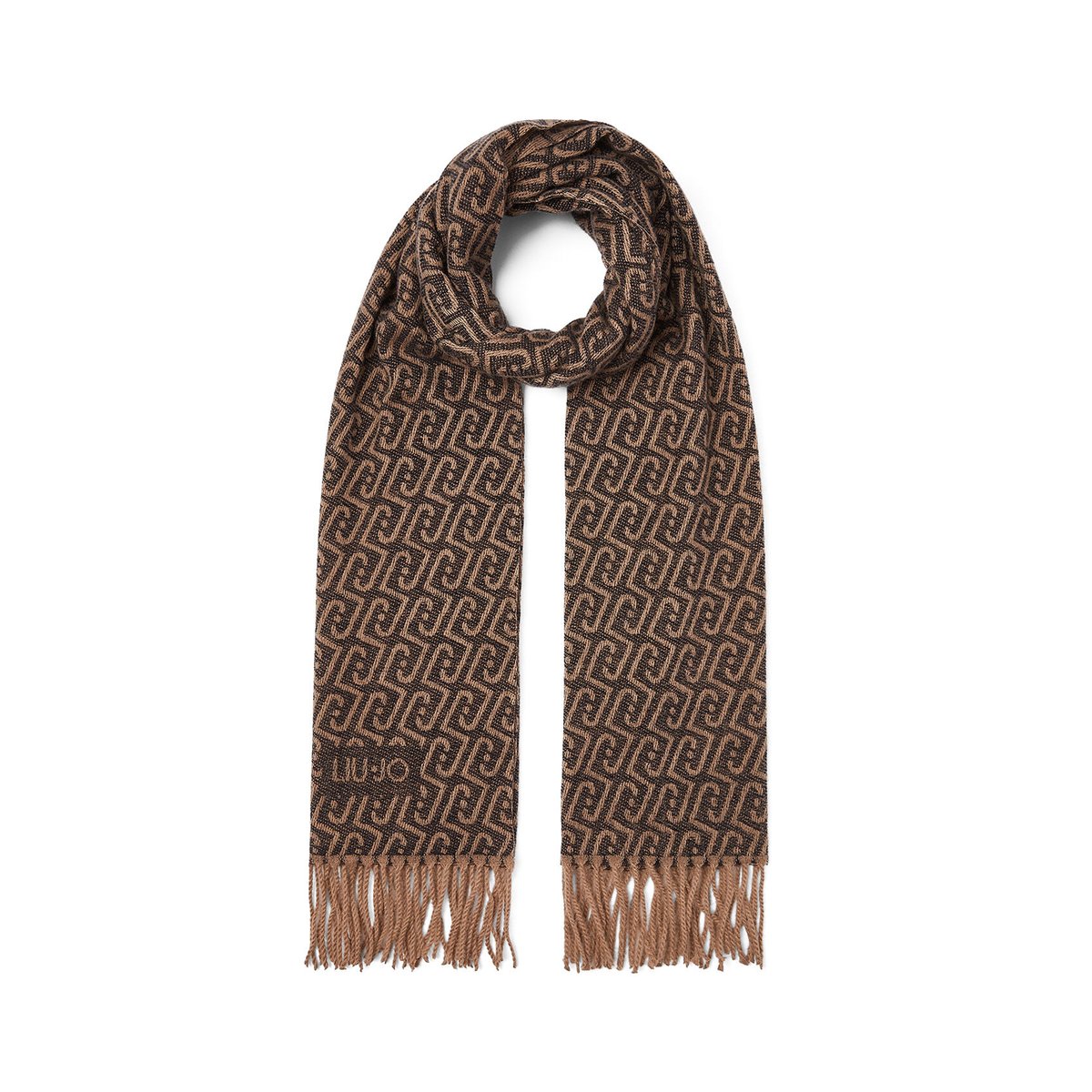 Étole avec logo monogramme noir, LIU JO