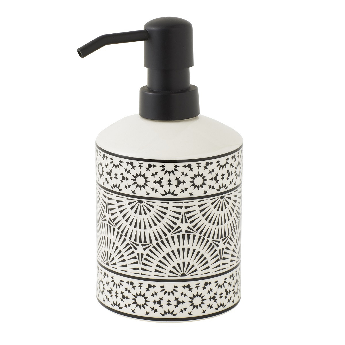 Set salle de bain à motifs 3 pièces porcelaine TRIBU blanc, GUY LEVASSEUR