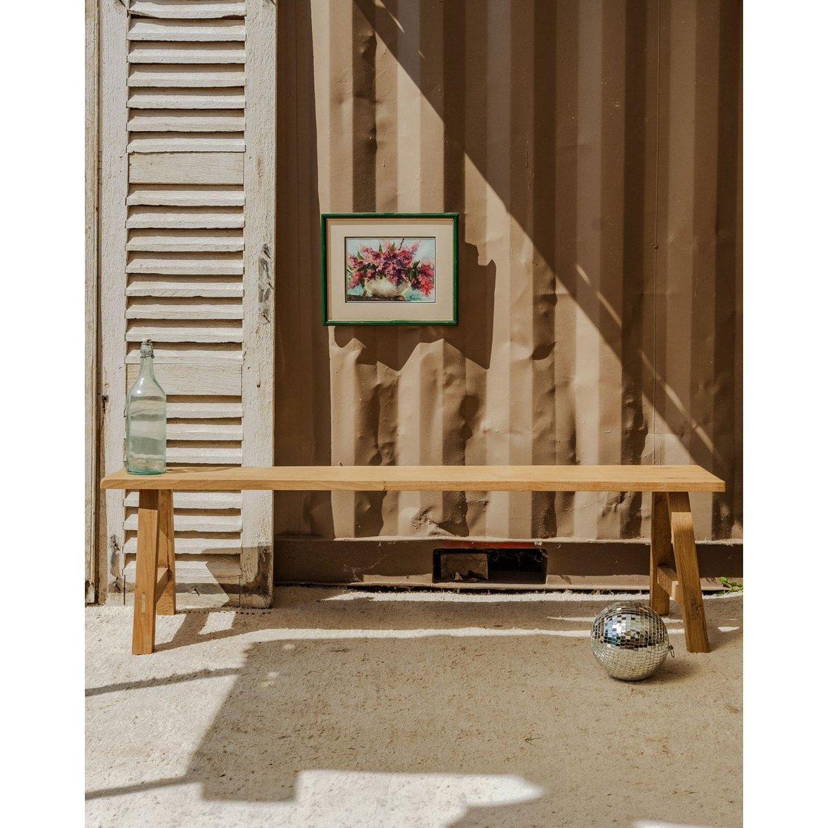 Banc en bois Antoine N°418 - Bon état bois clair, DEBONGOUT