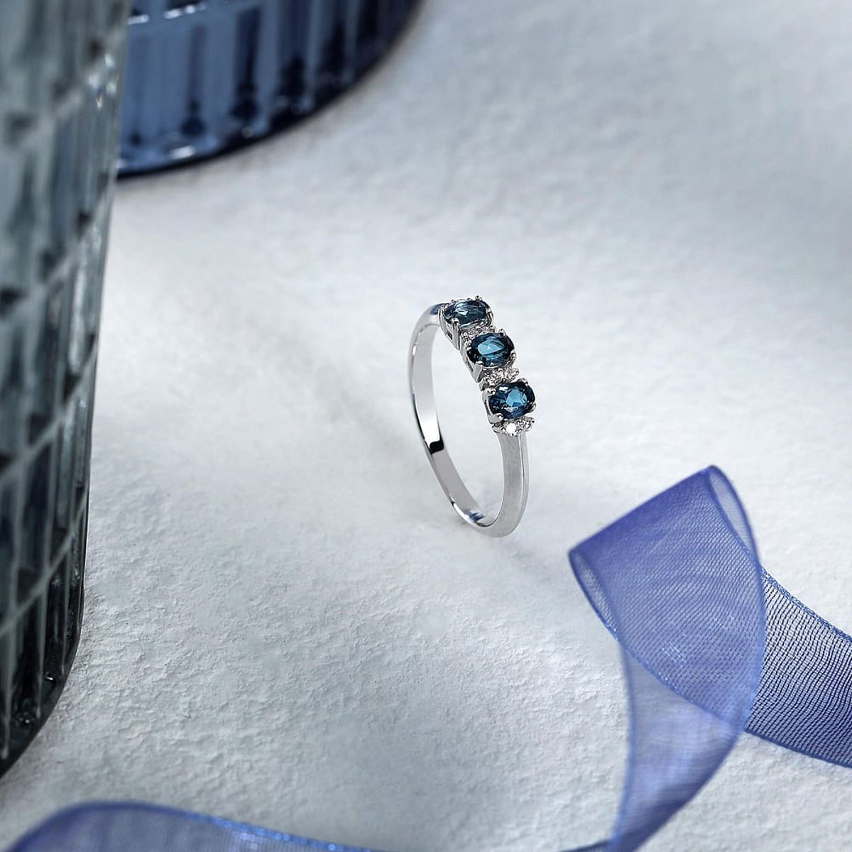 Bagues en Diamant/or 375/1000/topaze et Topaze argent, CLEOR