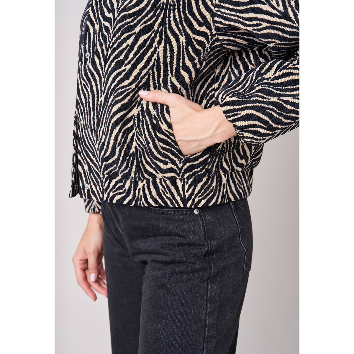 Veste teddy bombers femme ZEBRYA black, DEELUXE