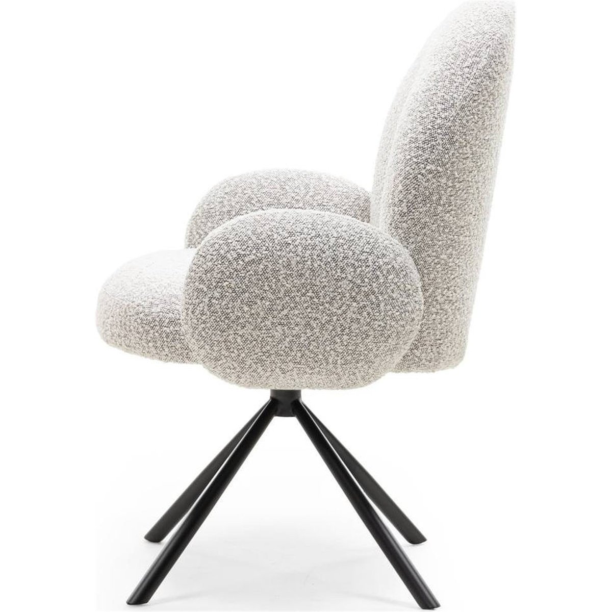 Chaise pivotante en tissu, FINEST gris clair et noir, RECOLLECTION