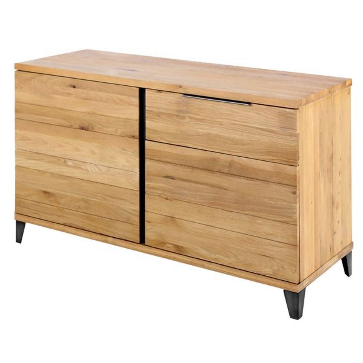 Meuble bas 2 portes, 1 tiroir naturel clair, ZAGO
