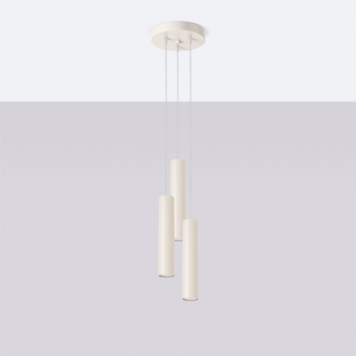 Suspension Acier Beige GU10 3 Lagos beige, EDEN