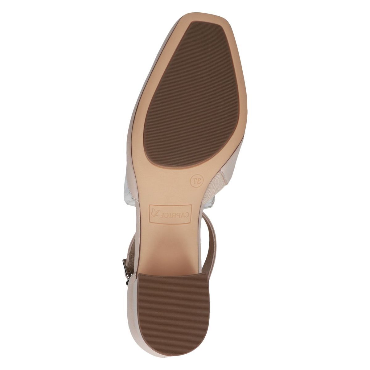 Escarpin en cuir beige beige combiné, CAPRICE