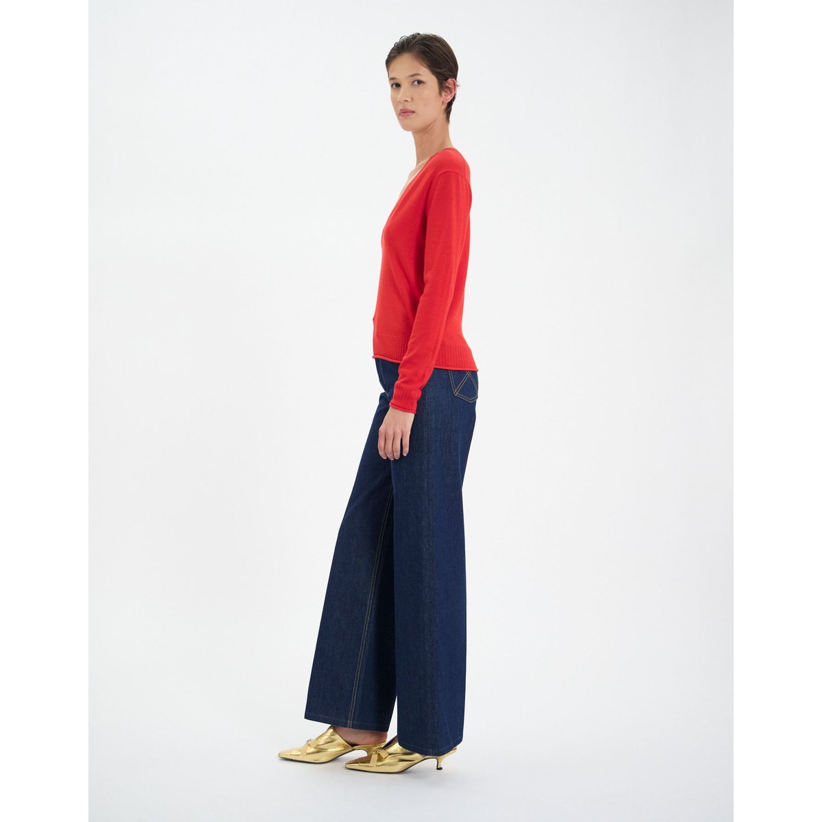 Pull Morcant en coton rouge red, INES DE LA FRESSANGE PARIS