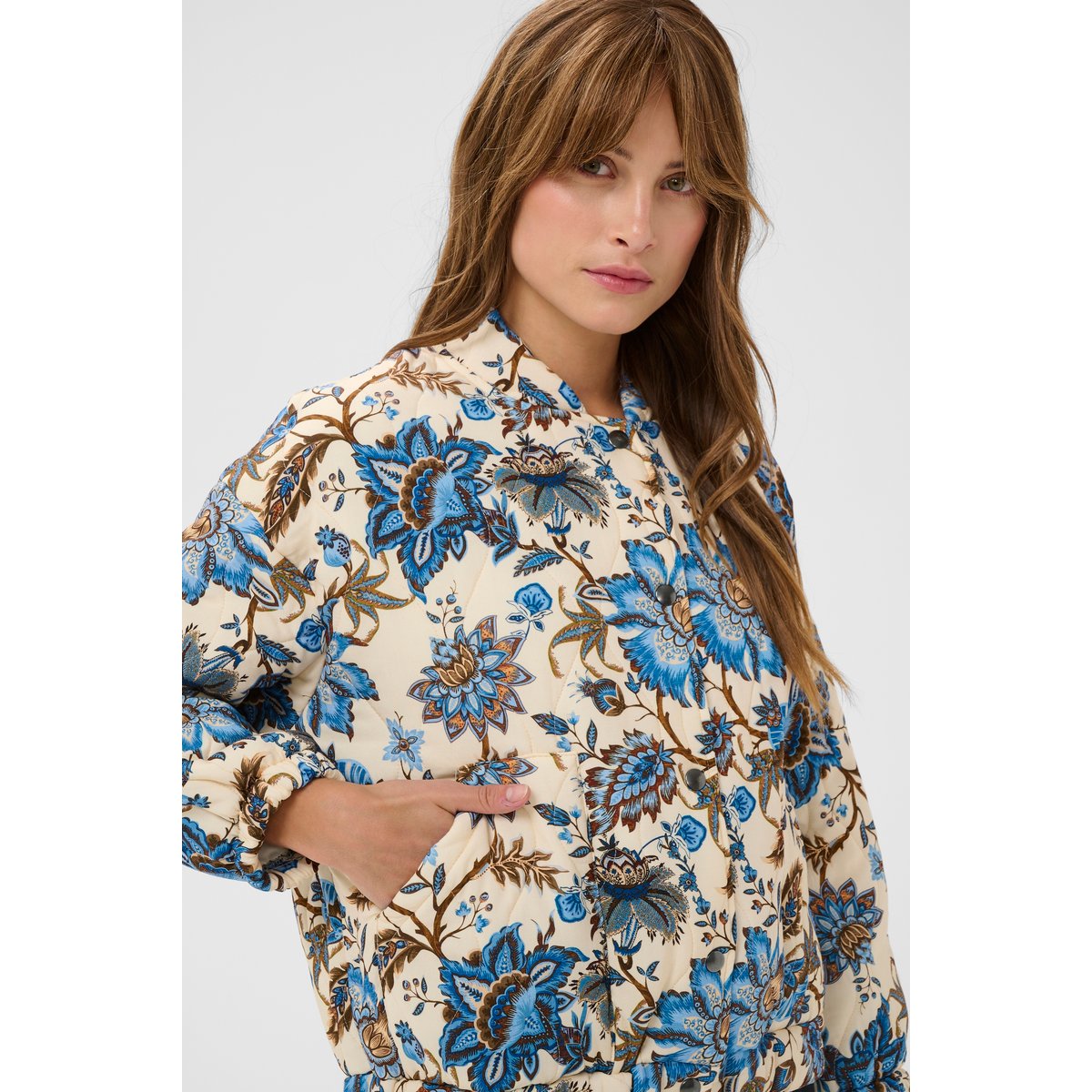 Veste imprimé earthy floral paisley, CREAM