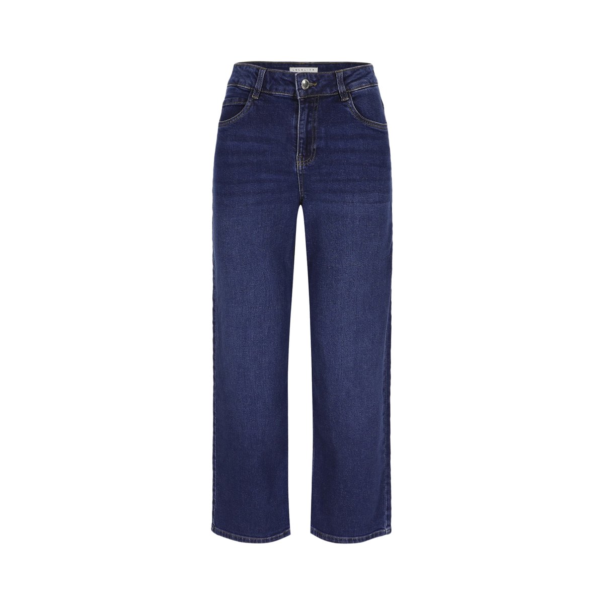 Jean taille haute large dark blue, LOLALIZA