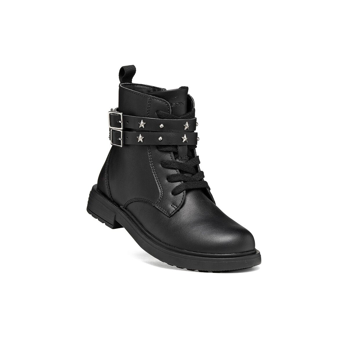 Eclair lace-up buckled ankle boots black, GEOX