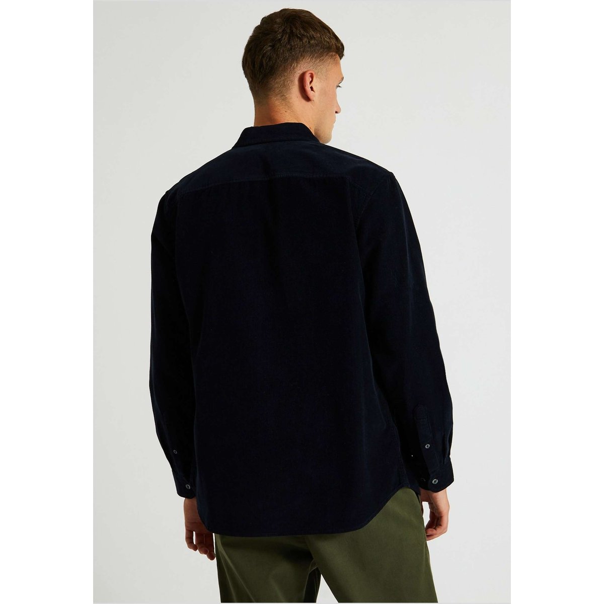 Chemise manches longues velours en coton BIO GOTS marine, MONOPRIX