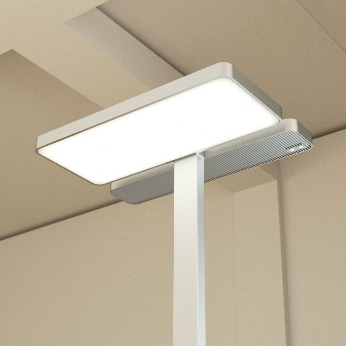 Lampadaires de bureau en aluminium moderneLED argent, blanc, ARCCHIO