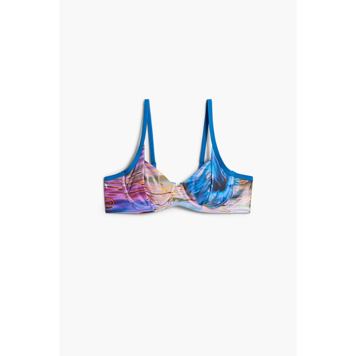 haut de bikini effet brillant bleu, DESIGUAL