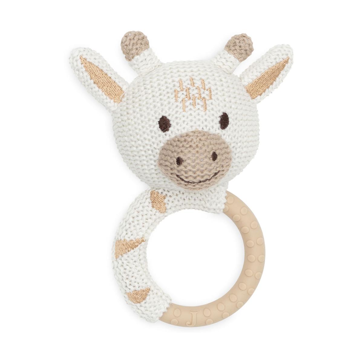 Hochet anneau de dentition blanc, marron, JOLLEIN