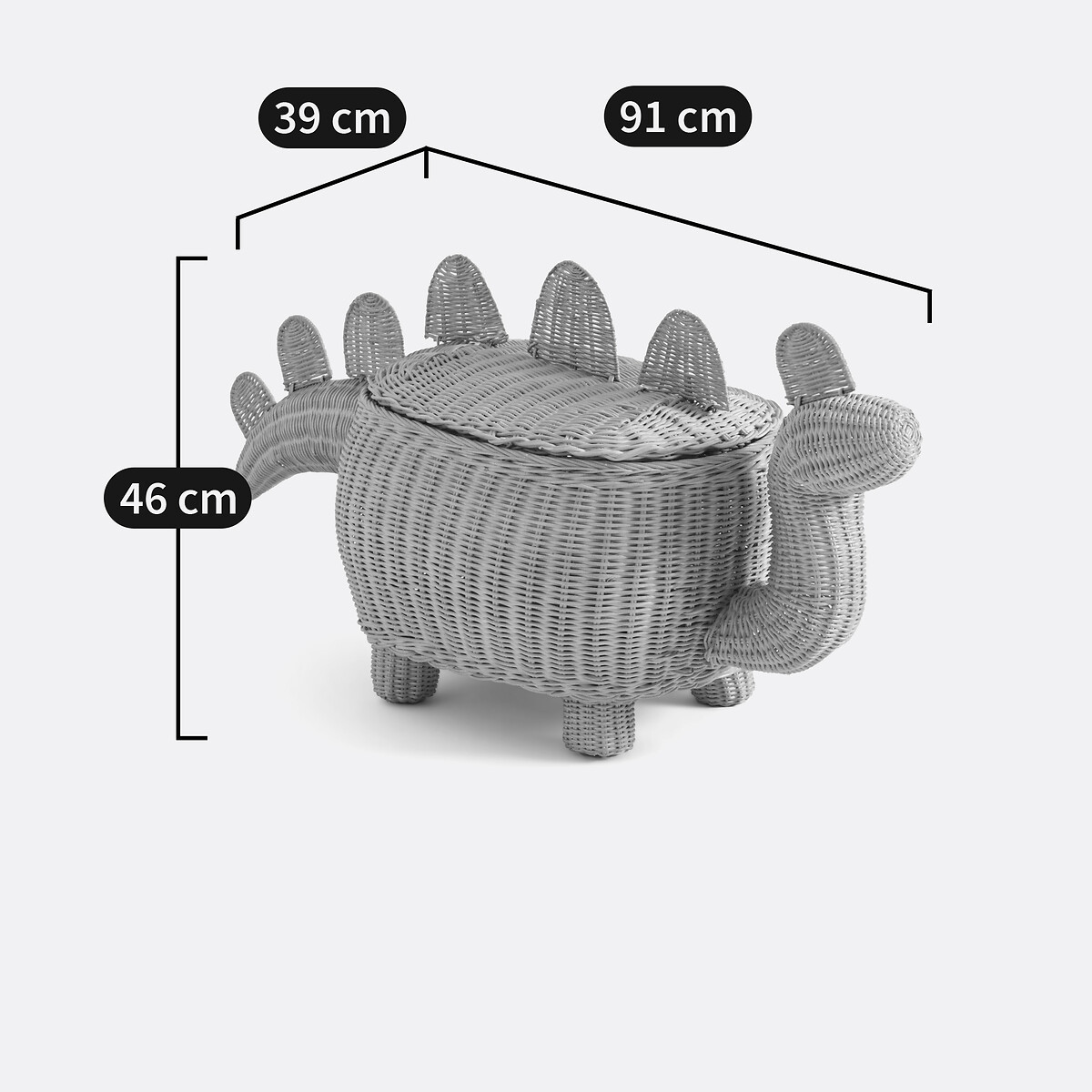 Panier enfant dinosaure en rotin, Dinos vert/naturel, LA REDOUTE INTERIEURS