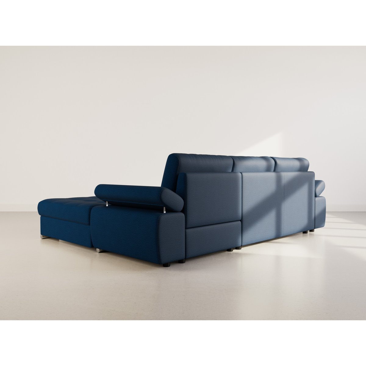 Canapé d'Angle Convertible 4 places - BIANCA bleu marine, BEST MOBILIER