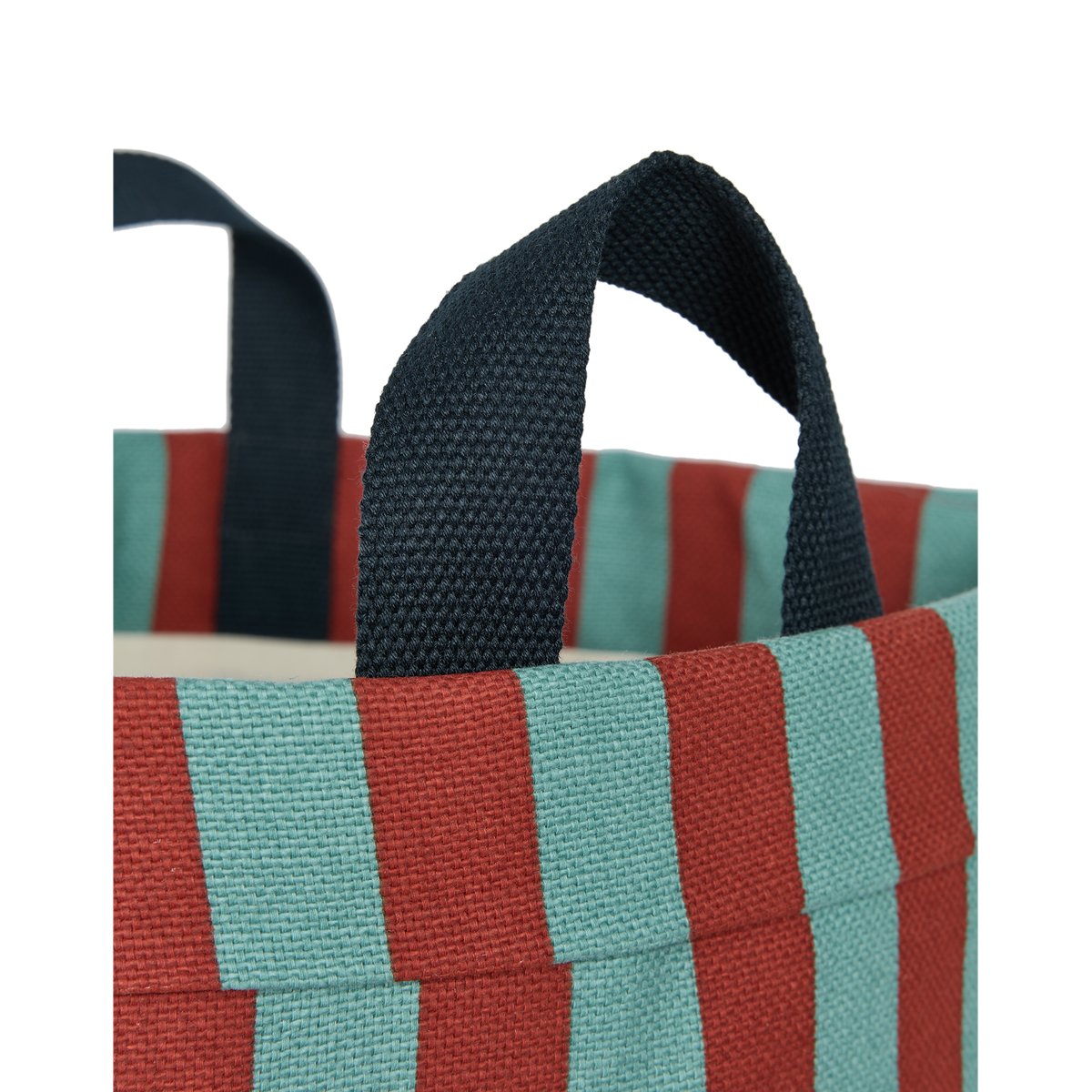Grand panier de rangement rond red teal green stripes, NOBODINOZ