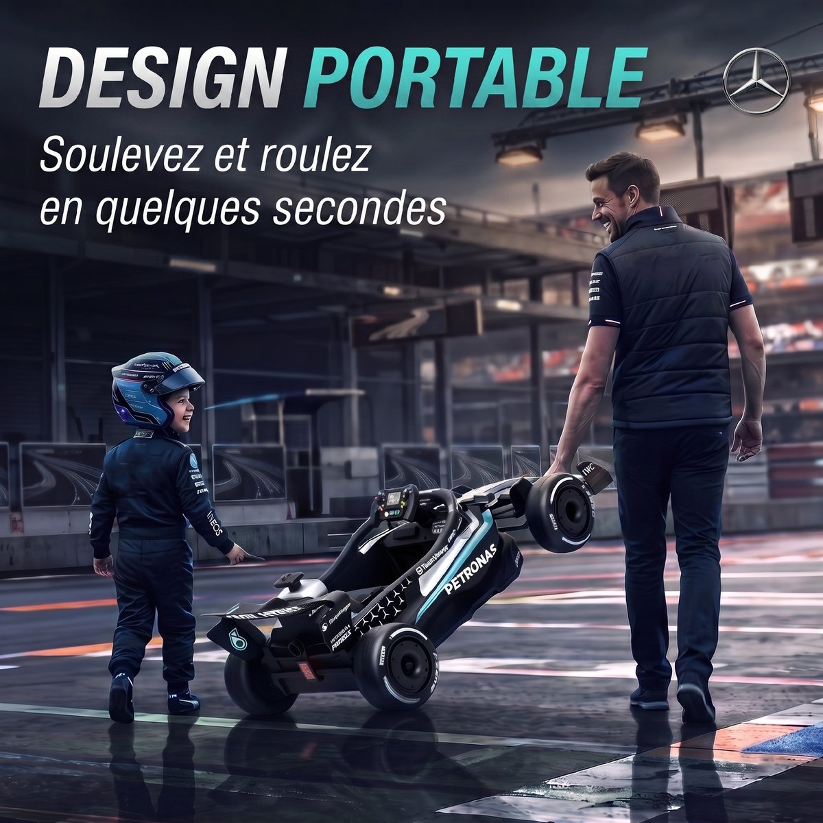 Kart électrique à conducteur assis PP Noir noir, AIYAPLAY