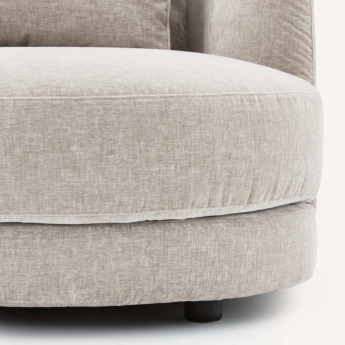 Demi-canapé droit, arrondi, modulable en velours chenille, TIBERIO gris clair, AM.PM