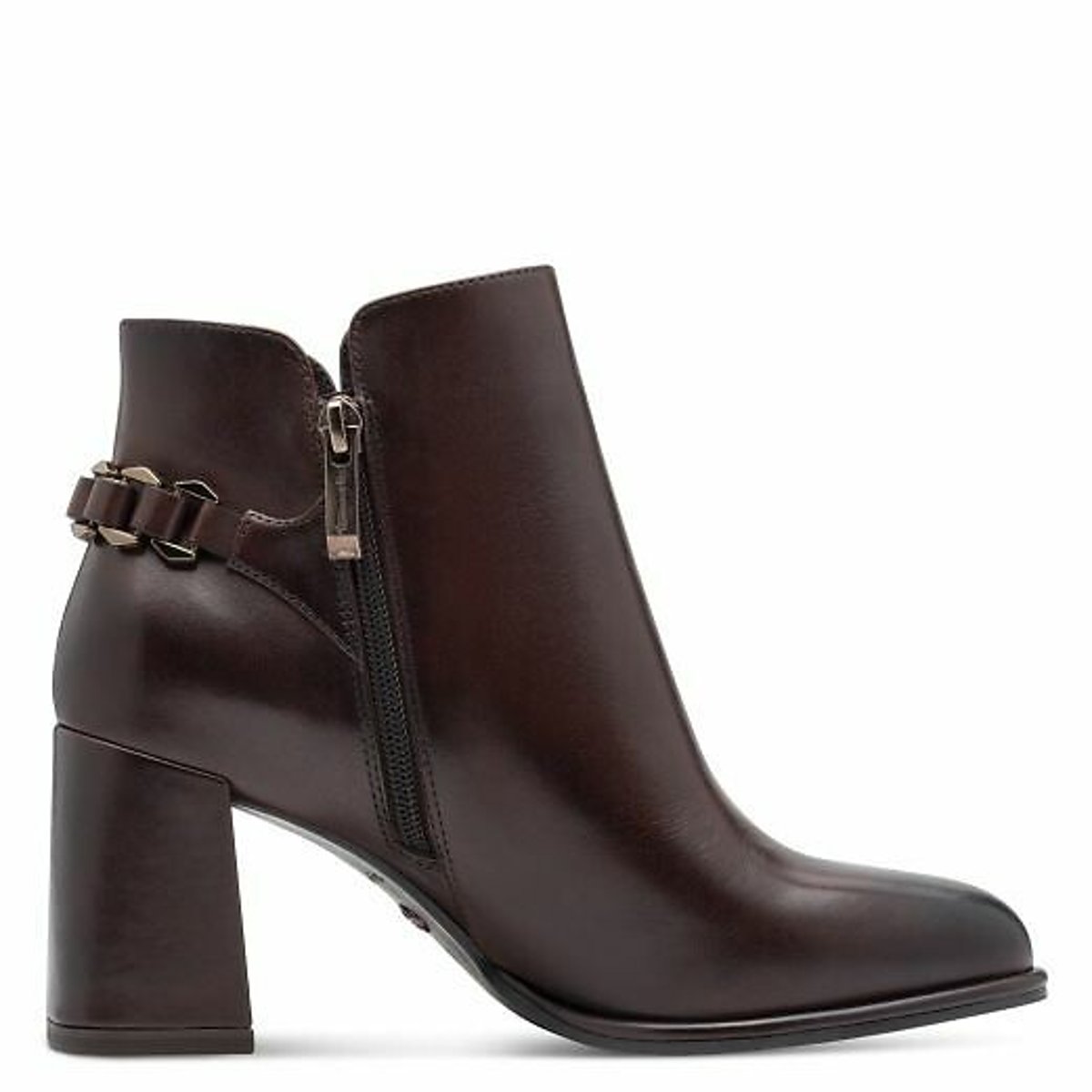 Leather Ankle Boots dark brown, TAMARIS