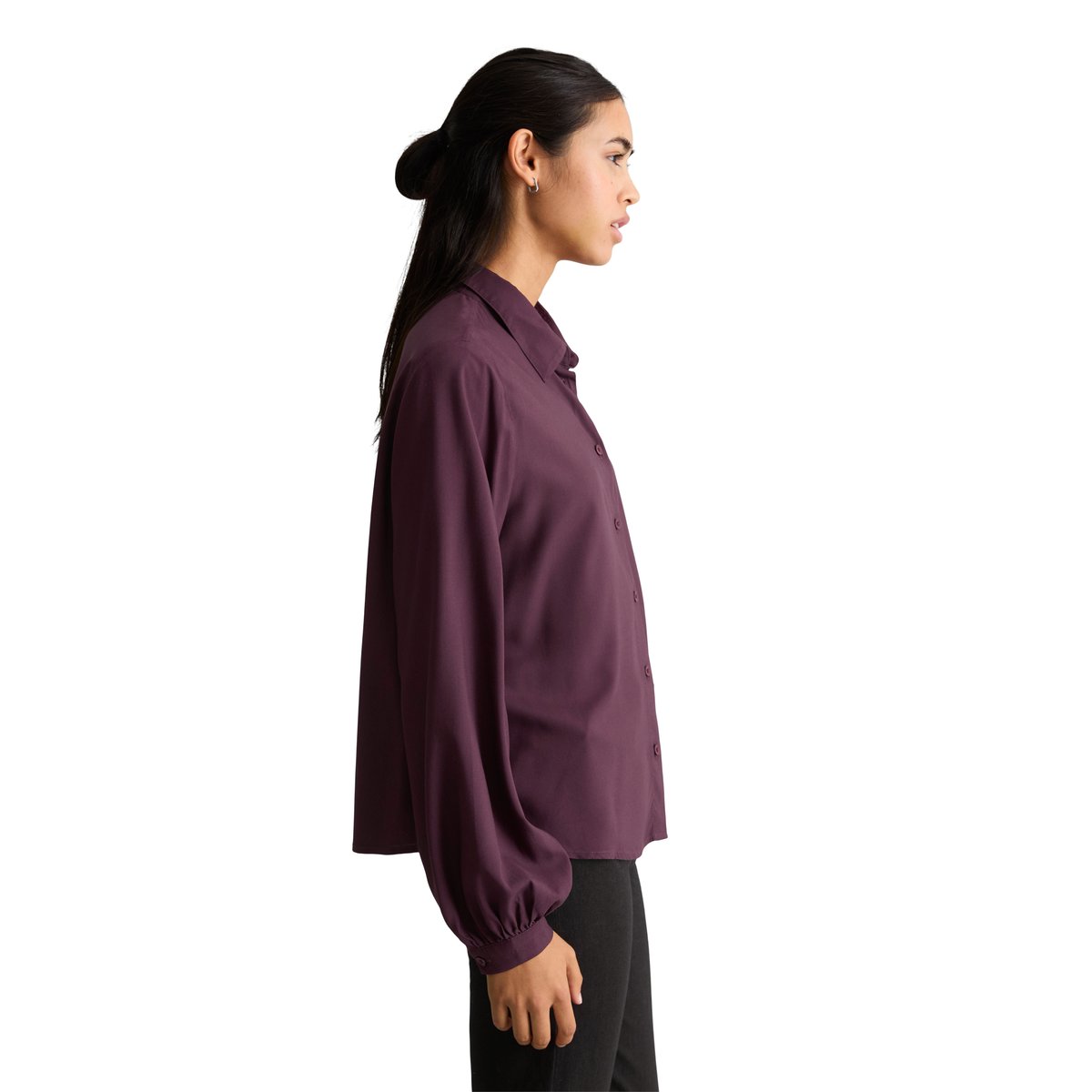 Chemisier en viscose, coupe classique en  LENZING™ ECOVERO™ rouge, MARC O’POLO DENIM