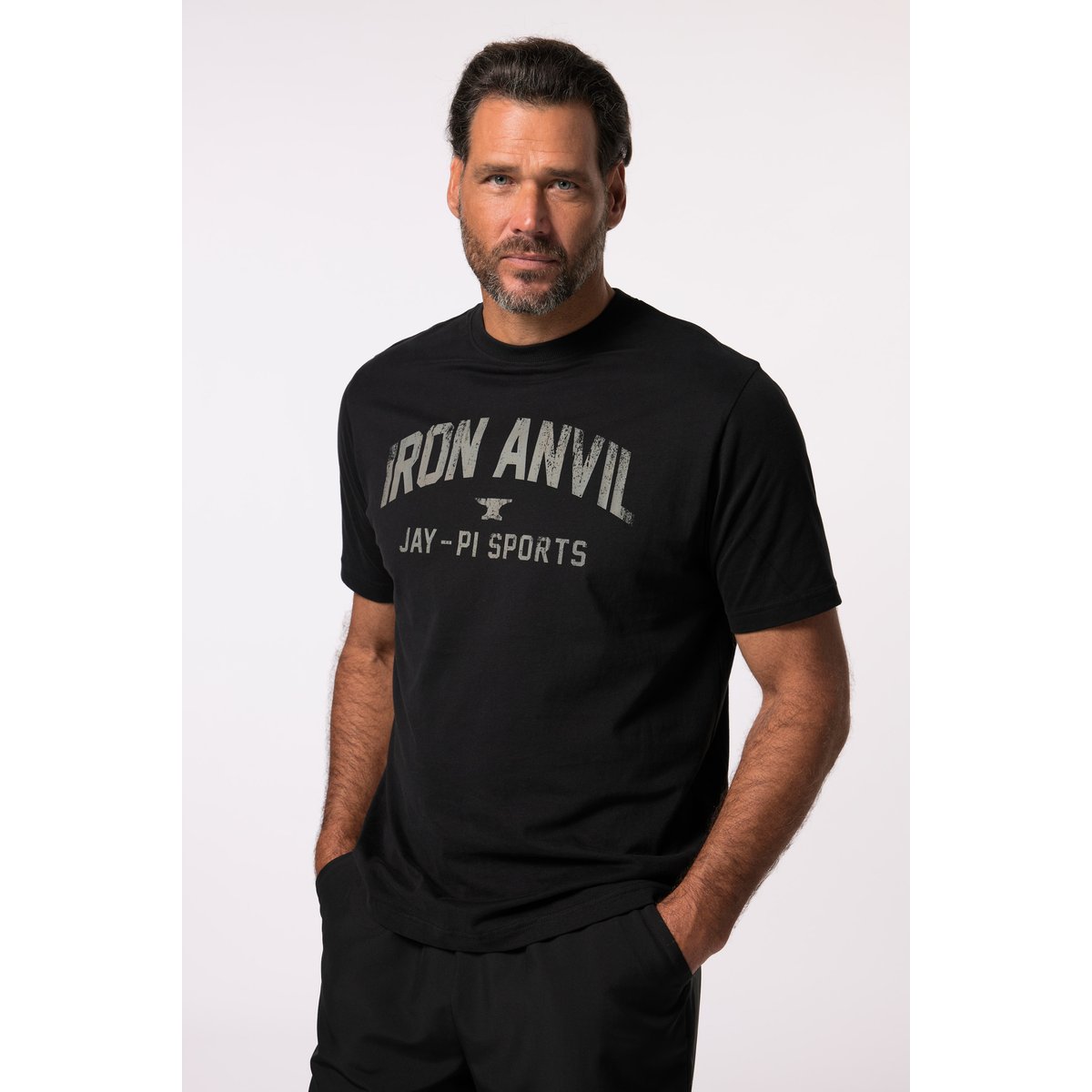 T-shirt Iron Anvil, collection Fitness noir, JP1880
