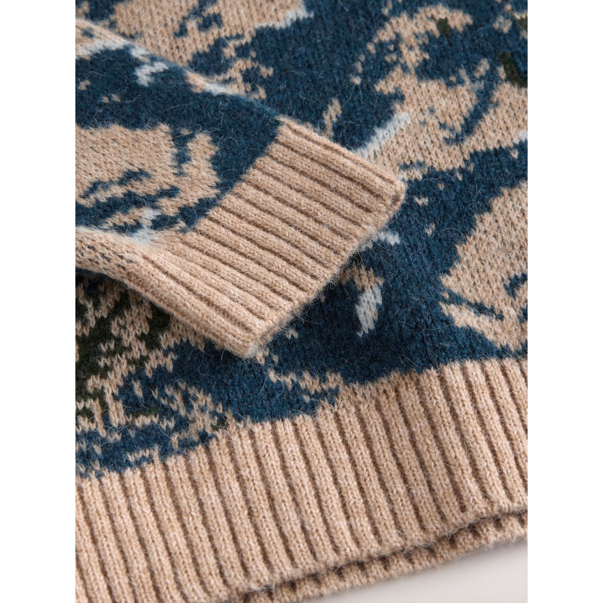 Pull ras du cou en mailleà motif montagnes bleu marine, NEXT