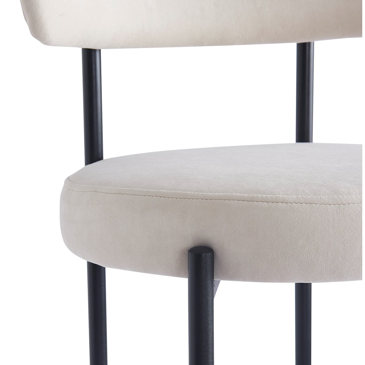 Lot de 2 tabourets de bar en métal, LARS beige, NORDLYS
