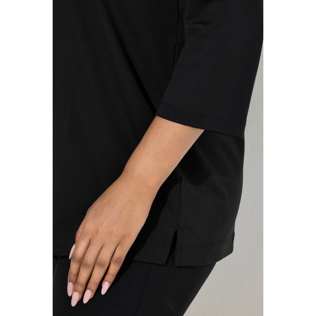 T-shirt avec petits strass noir, ULLA POPKEN