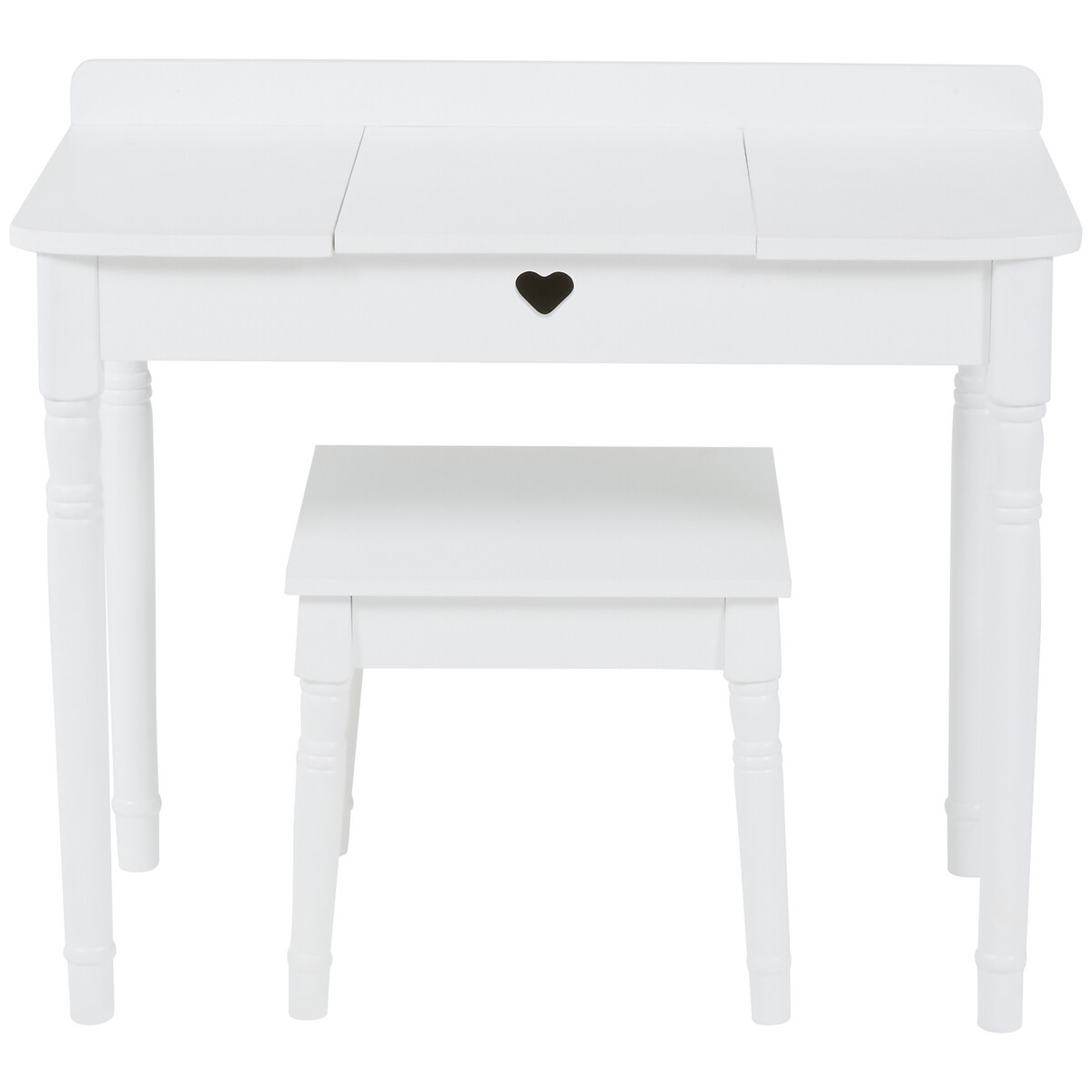 Josie Dressing Table and Stool with Love Heart Mirror white, SO'HOME