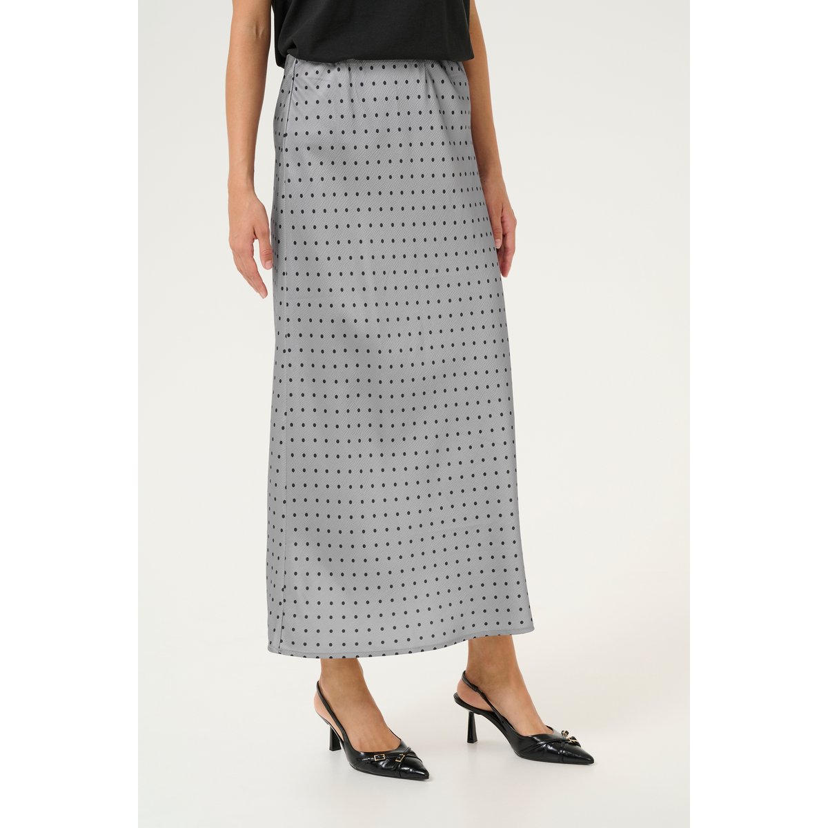 Jupe décontractée gris/noir a pois steeple gray/black dot, KAFFE