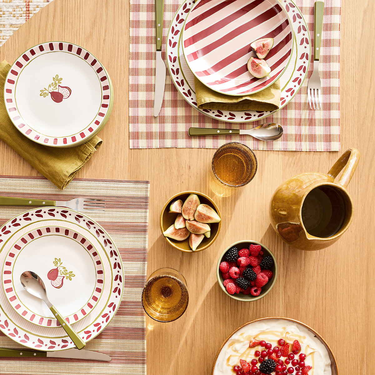 Service de table 18 pièces en porcelaine, FIGUE multicolore, LA REDOUTE INTERIEURS