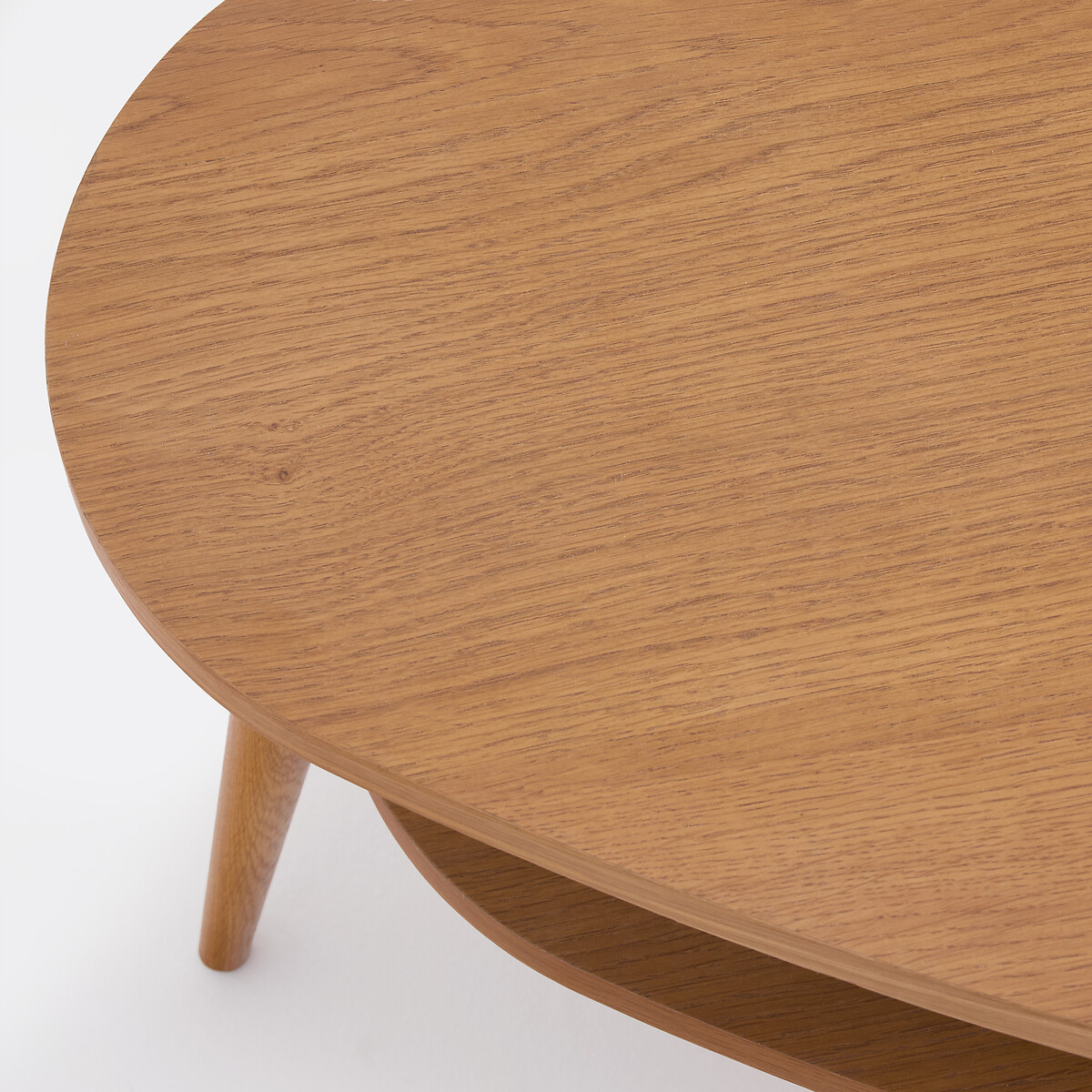Table basse XL vintage, plaqué chêne, double plateau, longueur 110 cm, QUILDA coloris chêne, LA REDOUTE INTERIEURS