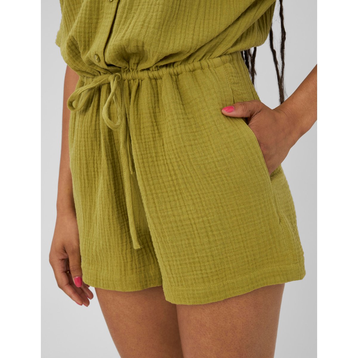 Combishort brorderie anglaise vert kaki, BZB
