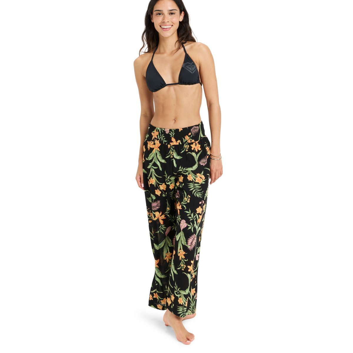 Pantalon léger ALONG THE BEACH. noir anthracite island escape, ROXY