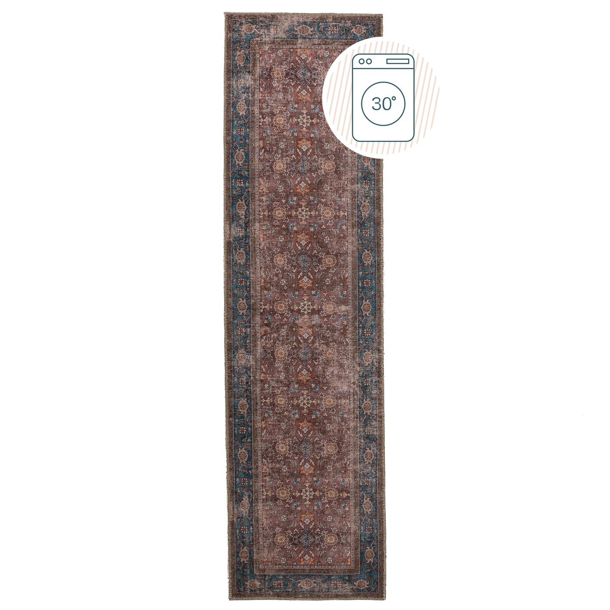 Tapis lavable de couloir CYRA rouge, FLAIR RUGS