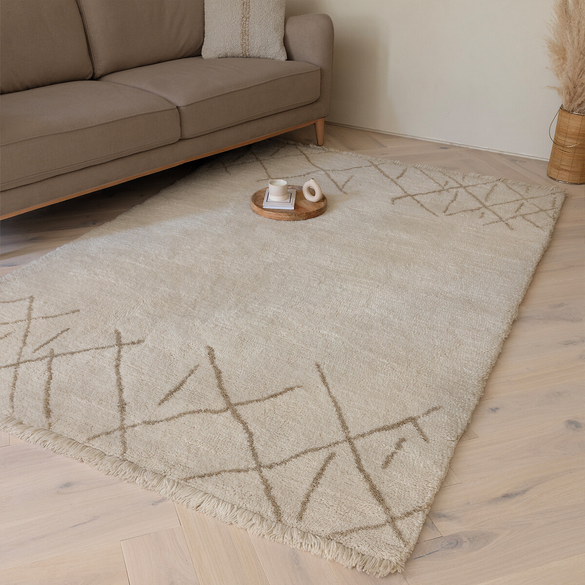 Azera Washable Berber Crosshatch Rug cream, SO'HOME