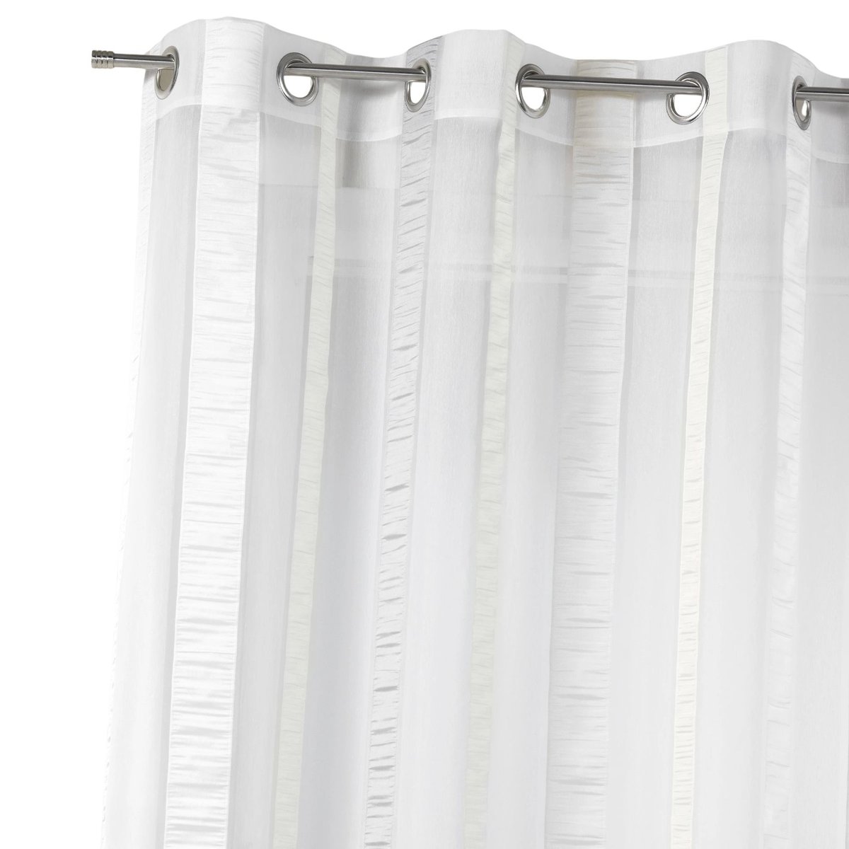 Voilage organza à rayures verticales gris clair, HOME MAISON