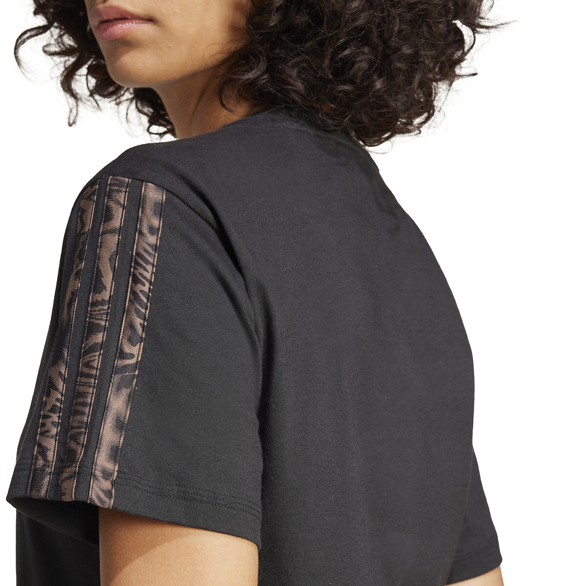 Tshirt 3-Stripes print animalier noir, ADIDAS SPORTSWEAR