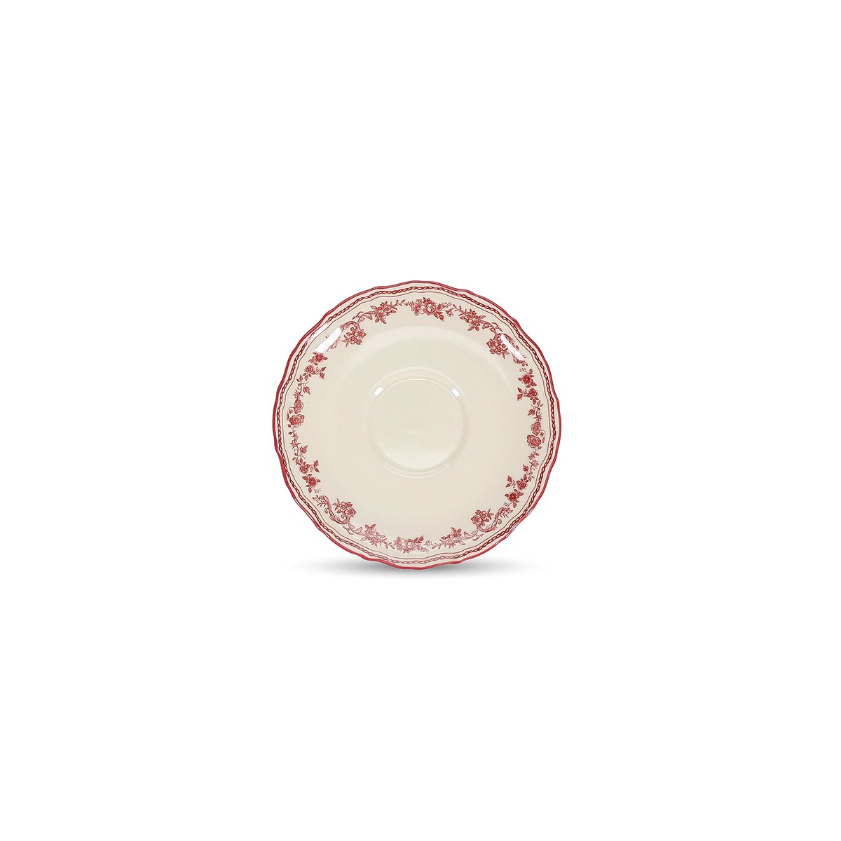 Lot de 4 soucoupes CYRIL rouge, SP COLLECTION
