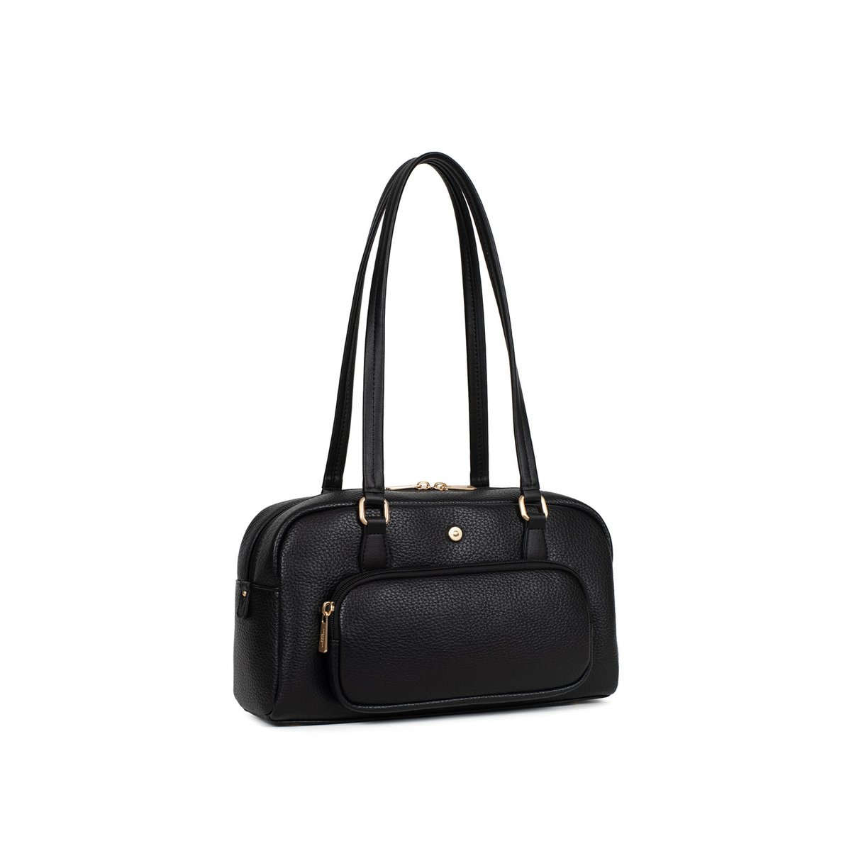 Sac porté épaule 2 anses ELLA noir, HEXAGONA