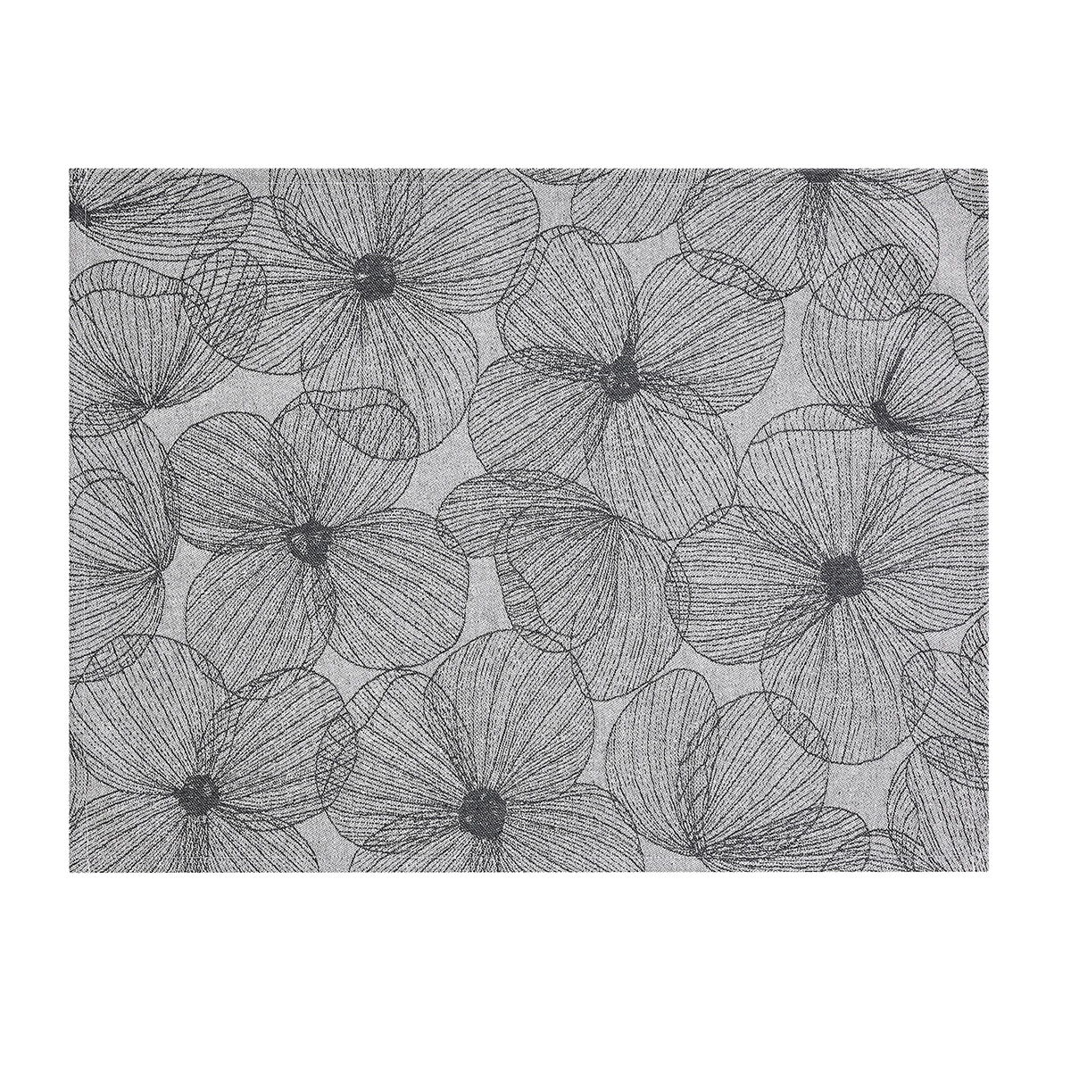 Set de table enduit, A LA CARTE FLEURS PAPILLONS carbone, LE JACQUARD FRANCAIS