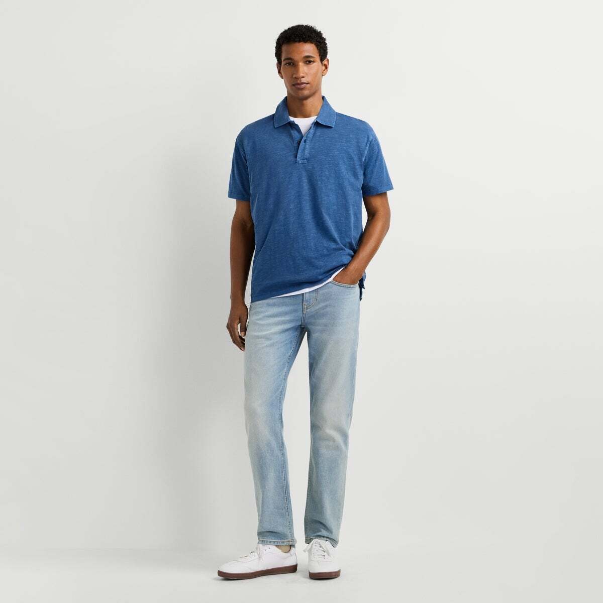 Polo Teint En Pièce Coupe Regular encre bleue, PEPE JEANS