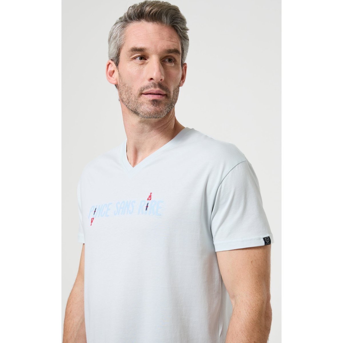 Pyjashort en coton imprimé Pince sans rire corail, ARTHUR