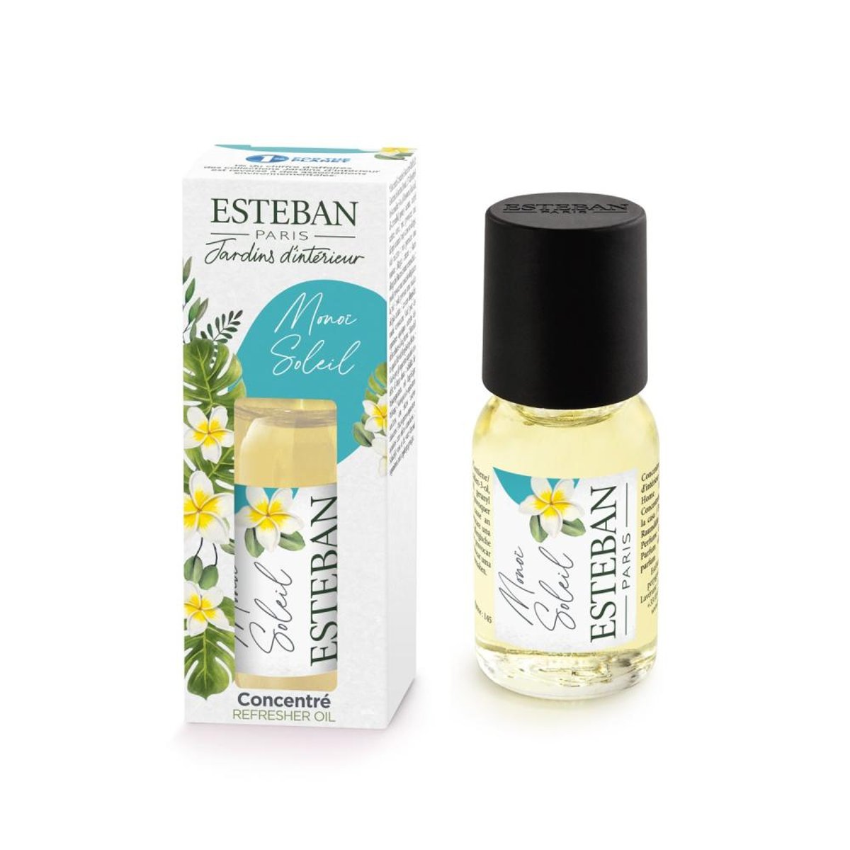 Parfum d'intérieur - Concentré de parfum Monoï soleil 15 ml transparent, ESTEBAN