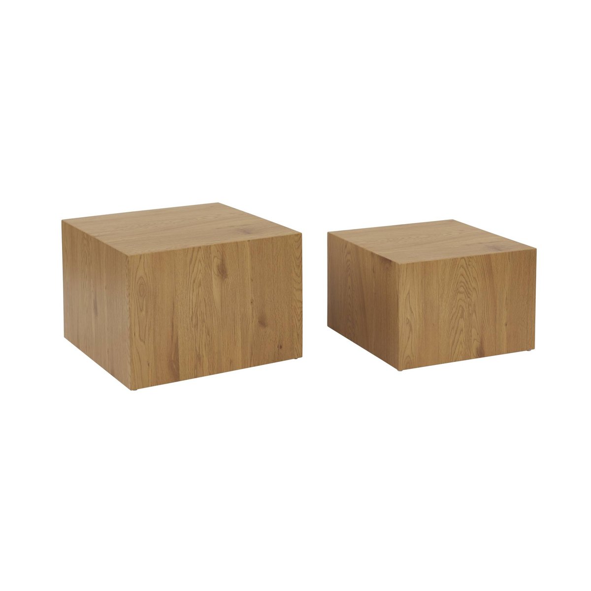 Set de 2 tables basses carrées gigognes décor bois SYLVA naturel, SWEEEK