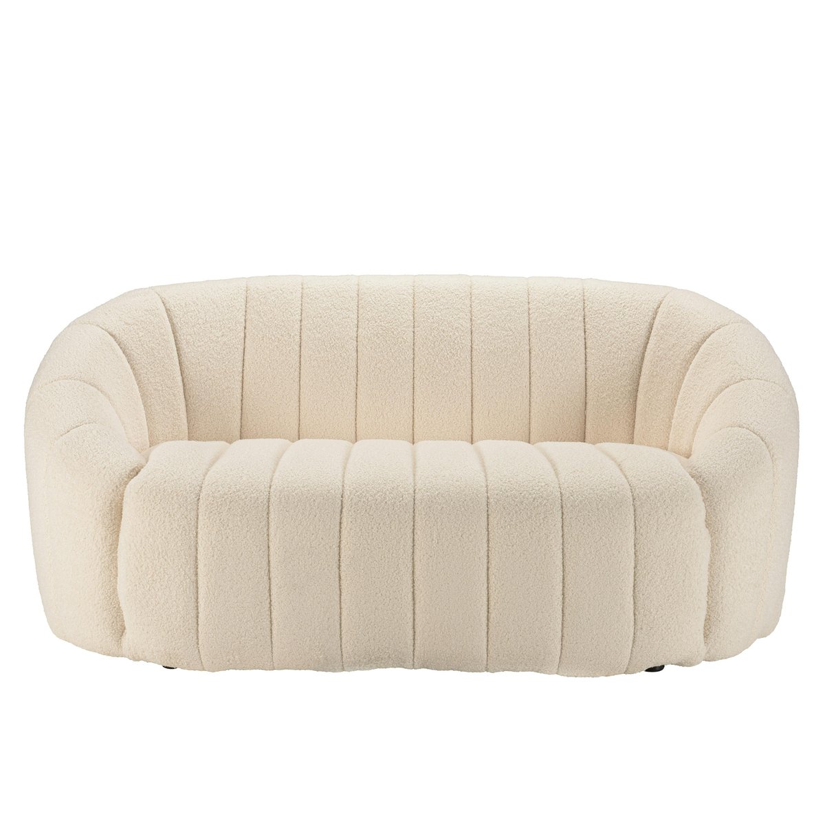Canapé moderne 2 places tissu bouclette écru COLOMBUS ecru, PIER IMPORT