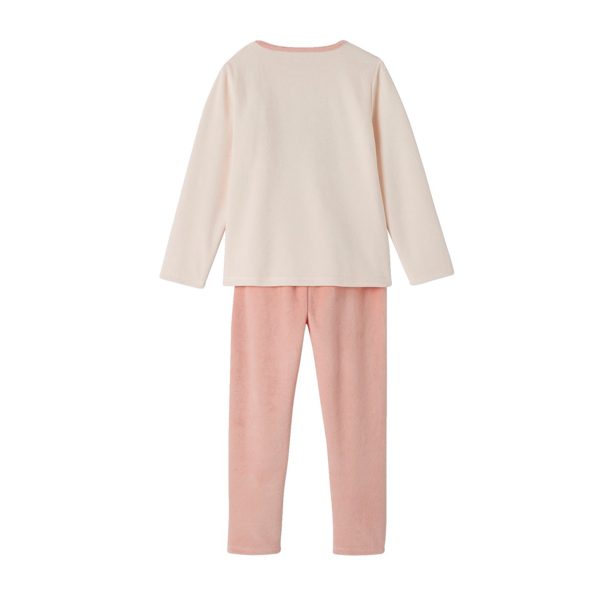 Lot de 2 pyjamas velours forever love vieux rose, VERTBAUDET