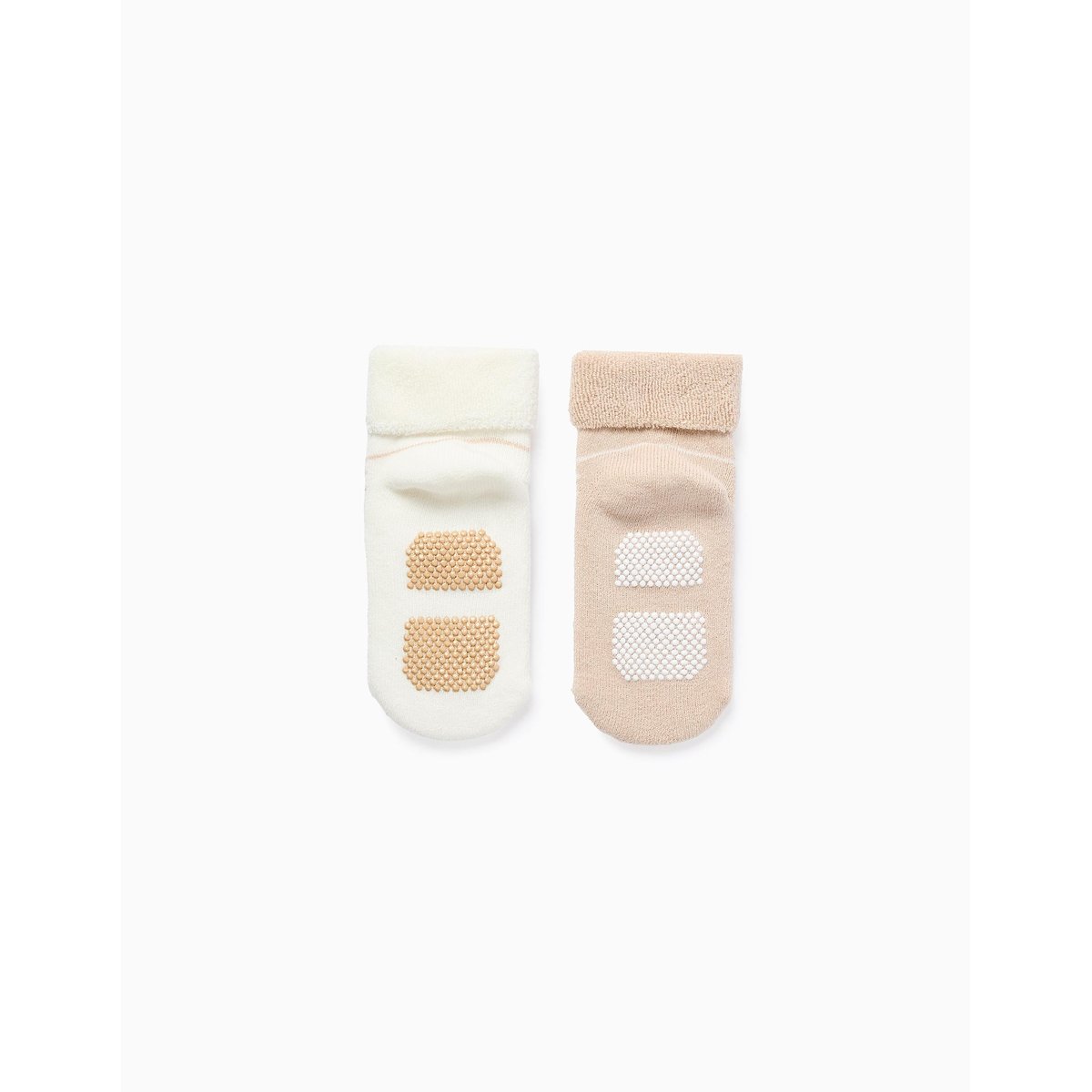 Lot de 2 Paires de Chaussettes Rayées Antidérapantes multicolore, ZIPPY