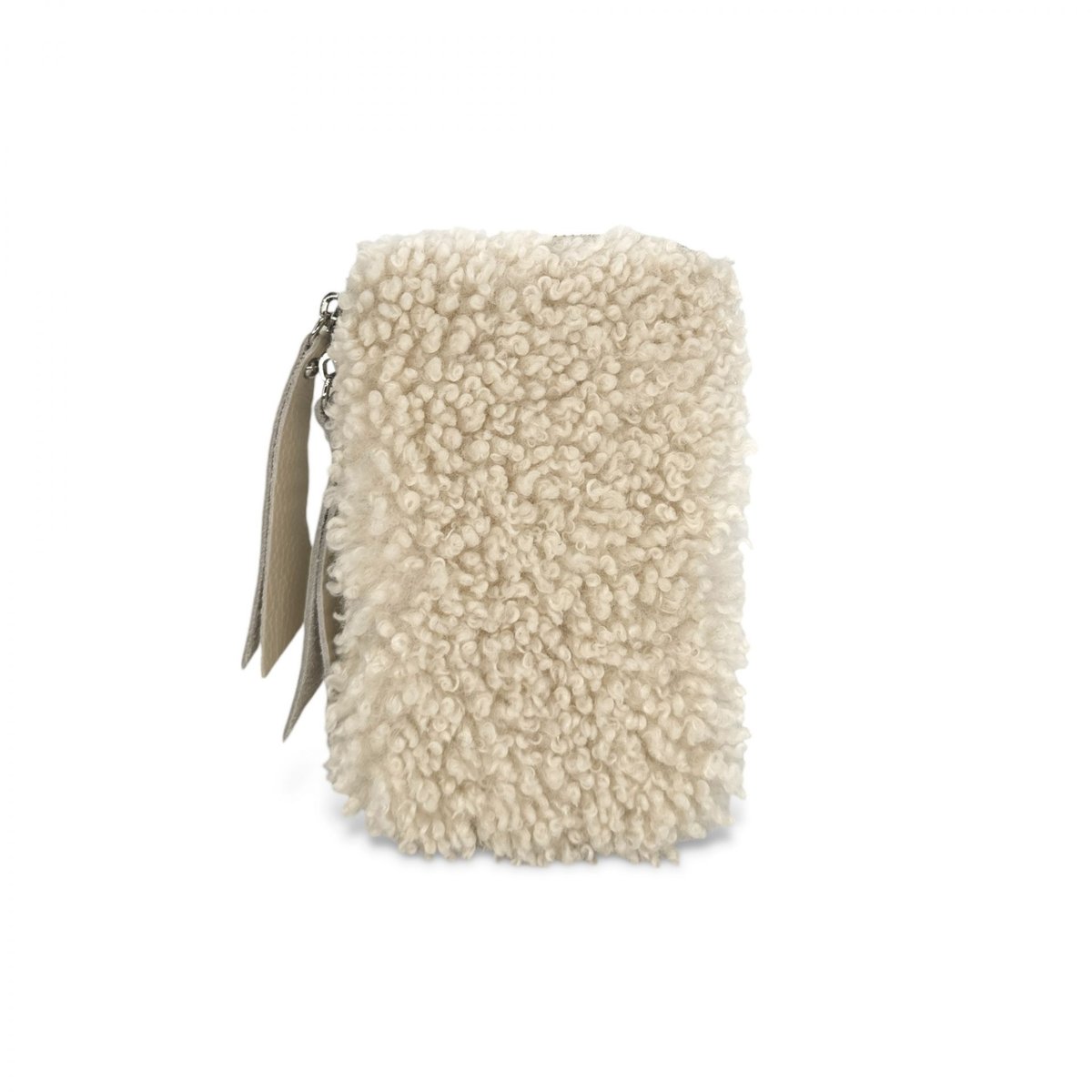 Sac pochette téléphone en peluche TEDDY beige, OH MY BAG